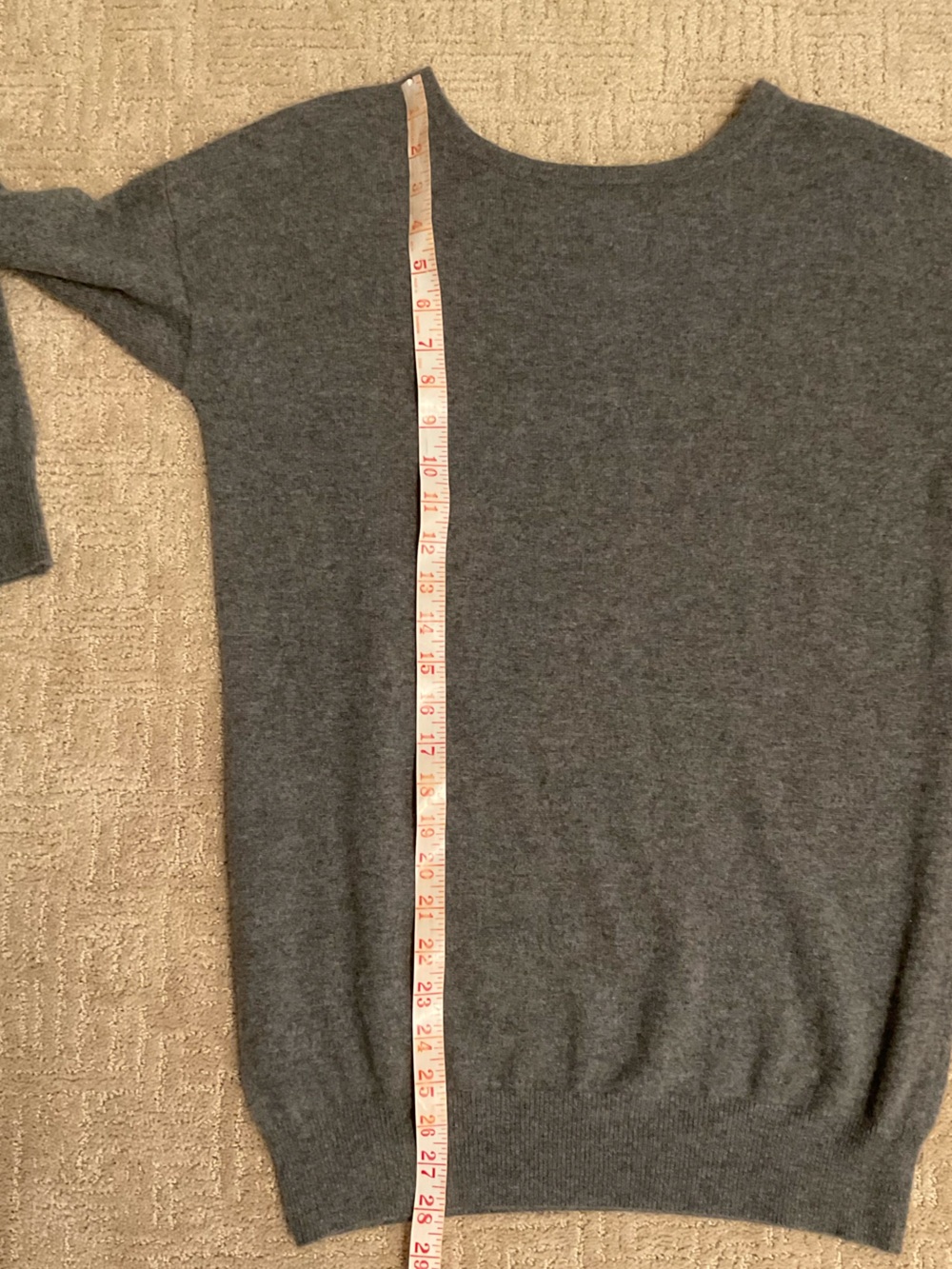 🩶 Hammacher Schlemmer Gray 100% Cashmere Sweater M/L EUC Old Money Minimalist - Picture 8 of 9